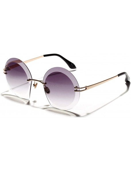 Rimless New Fashion Women Luxury Brand Deisgner Rimless Sun Glasses Vintage Diamond Cut Ocean Lens Sunglass UV400 - CA18NYU3K...