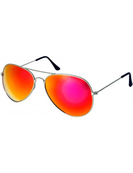 Oversized Awesome Aviator 100% UV Protection Polarized Sunglasses for Men & Women Unisex - Silver Frame - CS18U8UMX2A $10.68