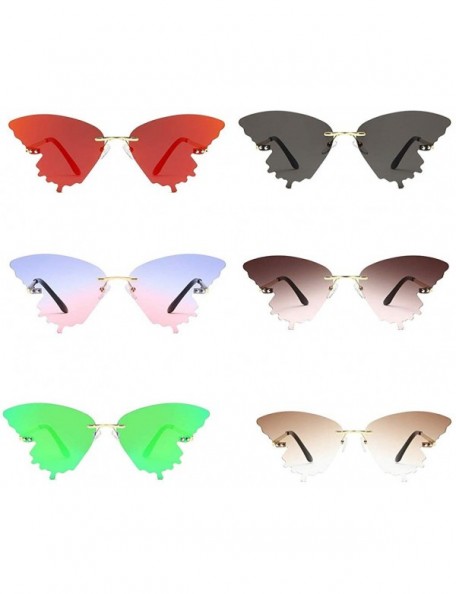 Butterfly Summer Butterfly Sunglasses Gradient Butterfly Shape Frame - E - C1190E5ZMND $9.82
