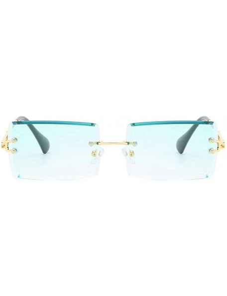 Goggle Hip Hop Rimless Sunglasses Women Men Rectangular Sun Glasses Sunglass Streetwear Eyewear - Gold - CU18Y8ZZCGN $36.28