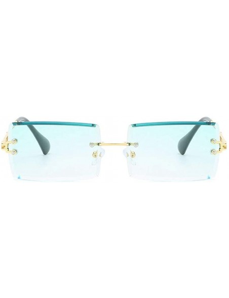 Goggle Hip Hop Rimless Sunglasses Women Men Rectangular Sun Glasses Sunglass Streetwear Eyewear - Gold - CU18Y8ZZCGN $36.28