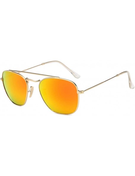 Square Pilot's glasses Classic sunglasses Toad frame glasses Toughened glass lenses Sunglasses square double beams - C - C818...