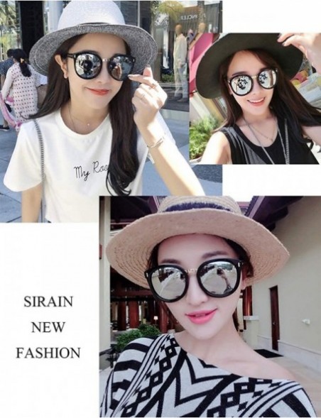 Round Fashion Round Polarized Sunglasses Vintage Shades For Men/Women - Round Black Frame + Colorful Lens - CB18XCYWE9W $15.33