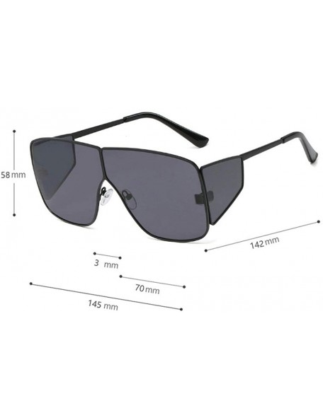 Oversized Fashion Sunglasses Luxury Oversized Glasses - Black - CY18YK2E5QI $16.84