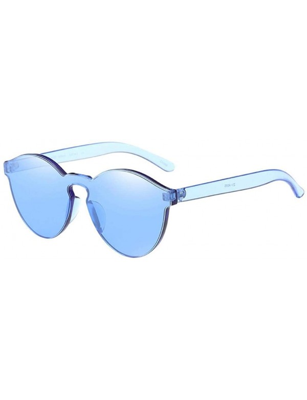 Sport Retro Classic Trendy Sunglasses Oversized Flat Lens UV Protection (Blue) - C418HMEC0DQ $8.78