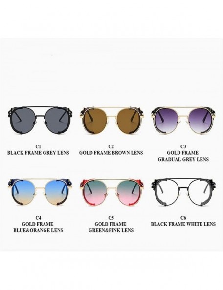 Square Fashion Steampunk Sunglasses Brand Designer Women Men Vintage Round Sun Glasses Luxury Sunglass UV400 Eyewear - 5 - C5...