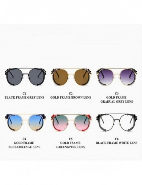 Square Fashion Steampunk Sunglasses Brand Designer Women Men Vintage Round Sun Glasses Luxury Sunglass UV400 Eyewear - 5 - C5...