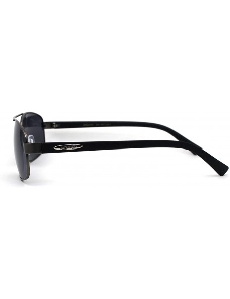 Rectangular Xloop Mens Metal Rim Narrow Rectangular Pilots Sunglasses - Gunmetal Matte Black - CI1966RAZ8G $15.10