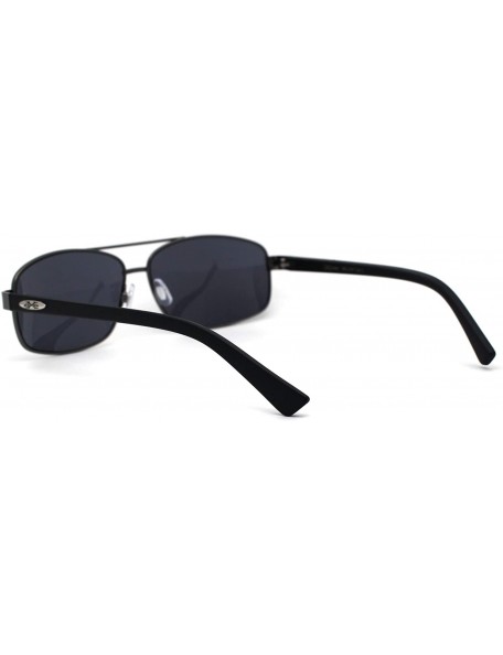 Rectangular Xloop Mens Metal Rim Narrow Rectangular Pilots Sunglasses - Gunmetal Matte Black - CI1966RAZ8G $15.10