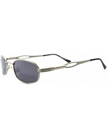 Rectangular Classic Vintage Retro 80's Urban Fashion Mens Small Silver Rectangle Sunglasses - CQ1802OOQSK $13.74