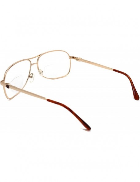 Aviator Vintage Classic Aviator Metal Reading Glasses - Gold / Clear Bi-focus Reading Glasses Rj8028cbf - CW12H48YU71 $20.68