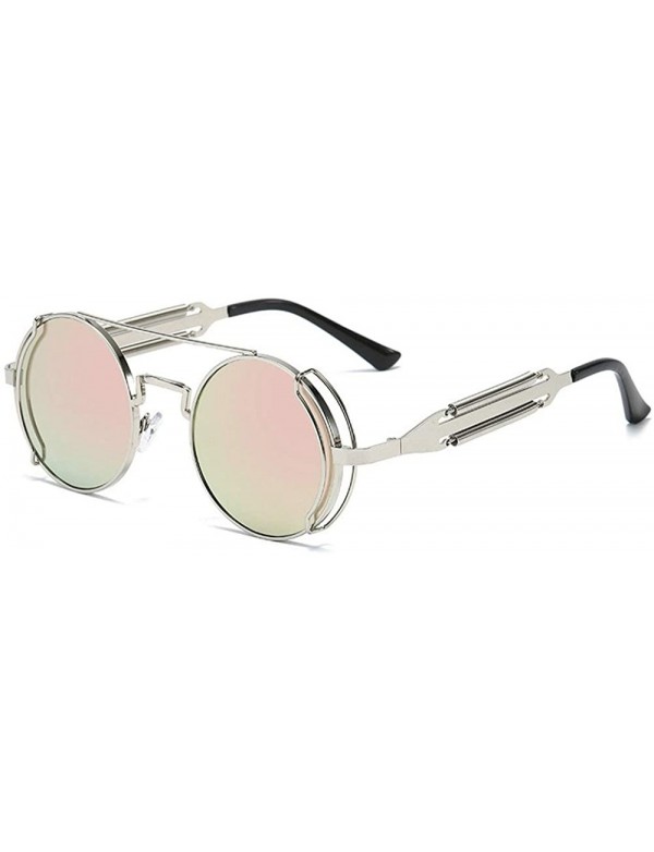 Round Vintage Punk Sunglasses Women Fasion Round Sunglasses Classic Black Goggle Sun Glasses Shades UV400 - CX1948OR6ZA $16.40