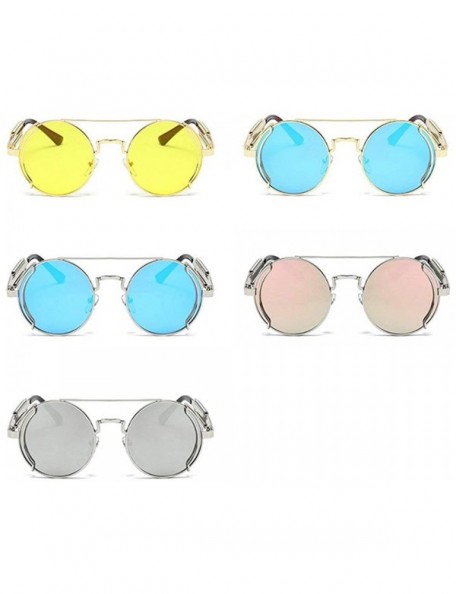 Round Vintage Punk Sunglasses Women Fasion Round Sunglasses Classic Black Goggle Sun Glasses Shades UV400 - CX1948OR6ZA $16.40