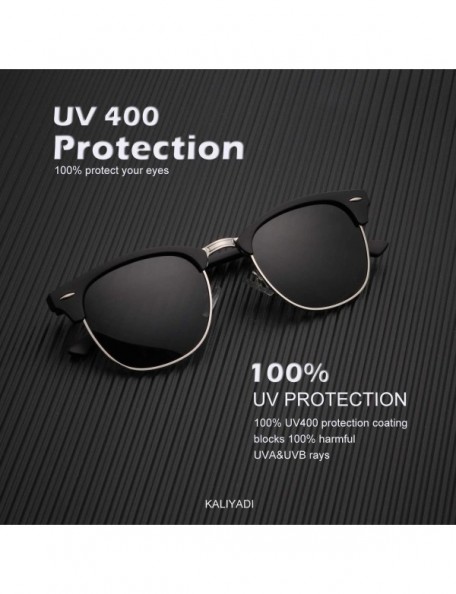 Semi-rimless Polarized Sunglasses for Men and Women Semi-Rimless Frame Driving Sun glasses 100% UV Blocking - C618NX8SDHI $12.48