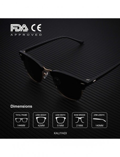 Semi-rimless Polarized Sunglasses for Men and Women Semi-Rimless Frame Driving Sun glasses 100% UV Blocking - C618NX8SDHI $12.48