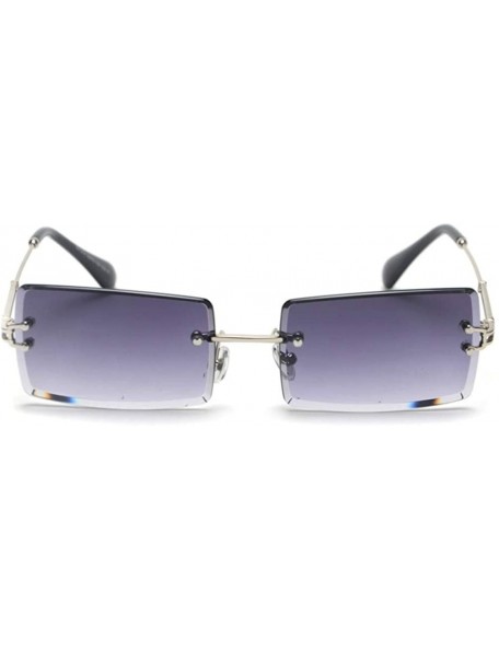 Square Fashion Rectangle Rimless Gradient Sunglasses Women Reduce Surface Reflections Sun Glasses - Grey - CP18TW2K8GM $14.87