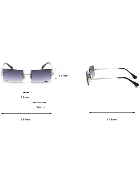 Square Fashion Rectangle Rimless Gradient Sunglasses Women Reduce Surface Reflections Sun Glasses - Grey - CP18TW2K8GM $14.87