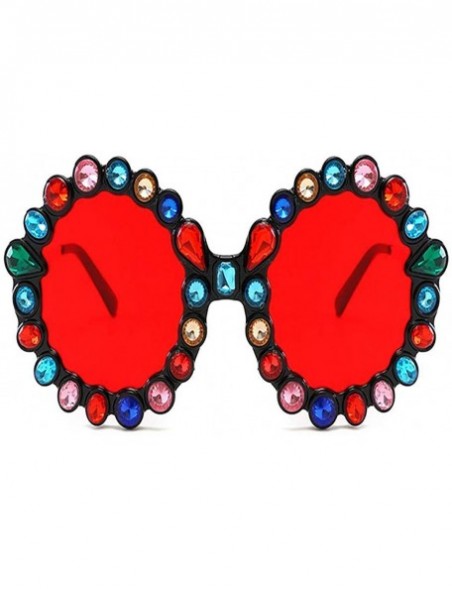 Round Women Retro Seaside Vacation Sunglasses Round Frame Color Lens Sunglasses Sunglasses - Type 3 - CG18RLA53MQ $23.71