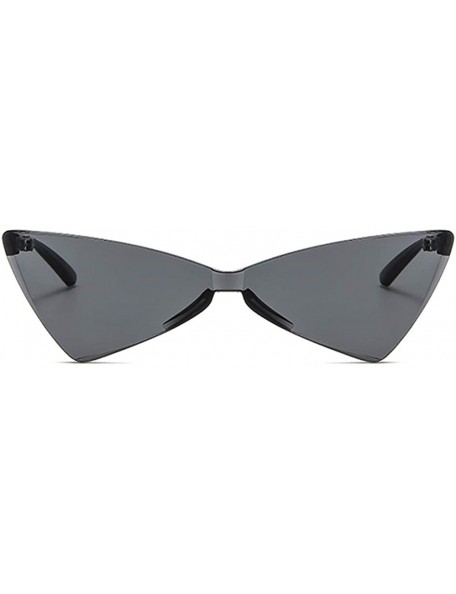 Cat Eye Butterfly Shaped Sunglasses Women Cat Eye Triangle Female Sun Glasses Retro Gift - Full Black - CA18LR3KQWI $10.23