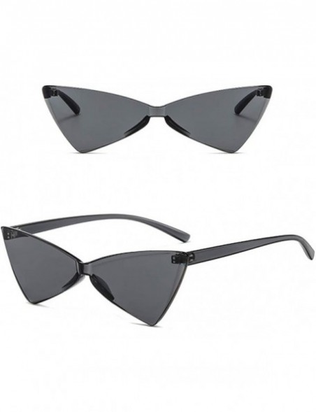 Cat Eye Butterfly Shaped Sunglasses Women Cat Eye Triangle Female Sun Glasses Retro Gift - Full Black - CA18LR3KQWI $10.23