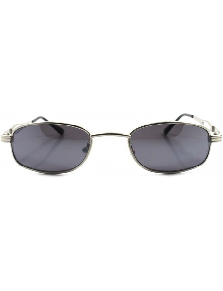 Rectangular Classic Vintage Retro 80's Urban Fashion Mens Small Silver Rectangle Sunglasses - CQ1802OOQSK $13.74