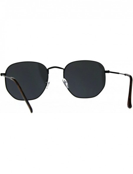 Oversized Classy Vintage Fashion Sunglasses Thin Metal Hexagon Shape Frame UV 400 - Black (Black) - CM1894O6OLW $8.20