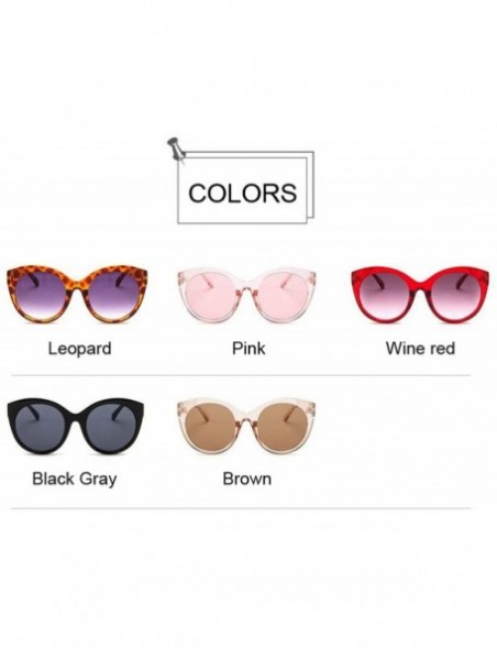 Cat Eye New Vintage Pink Cat Eye Sunglasses Women Mirror Cateye Round Sun Glasses For Female Shades UV400 - Pink - CP18W7C5TG...