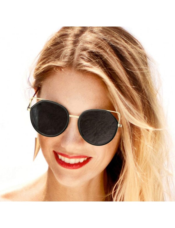 Cat Eye Oversized Cat Eyes Round Sunglasses for Women - Mirror Polarized Women Sunglasses 100% UV Protection - C018ULRQ7T4 $2...