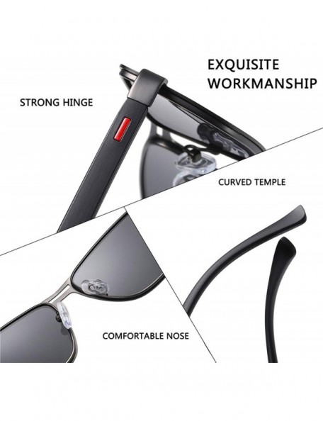 Square Fashion Sunglasses Men Polarized Square Metal Frame Sun Glasses Driving Fishing Eyewear Zonnebril Heren - C81985ECTHQ ...