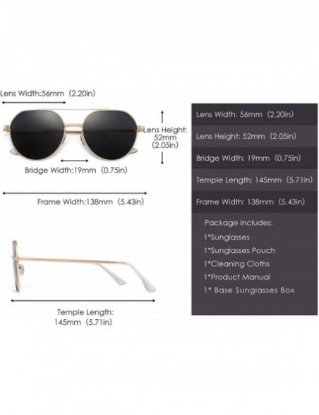 Aviator Classic Polarized Aviator Sunglasses for Women Metal Frame Flat Tinted Lens - Gold Frame / Polarized Grey Lens - CW19...