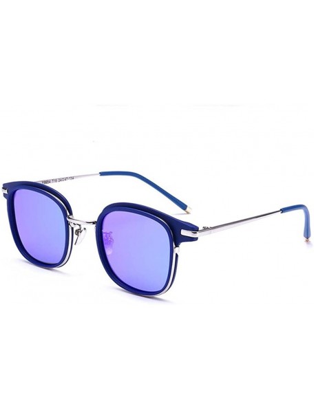 Butterfly Metal frame sunglasses fashion trend sunglasses personality colorful glasses - Blue Color - CF184YK934A $39.21