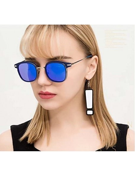 Butterfly Metal frame sunglasses fashion trend sunglasses personality colorful glasses - Blue Color - CF184YK934A $39.21