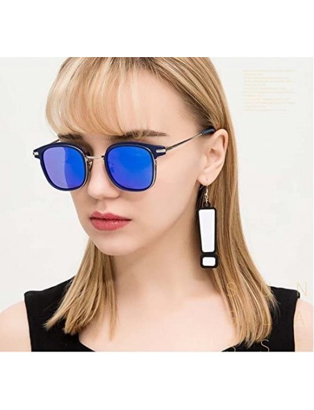 Butterfly Metal frame sunglasses fashion trend sunglasses personality colorful glasses - Blue Color - CF184YK934A $39.21