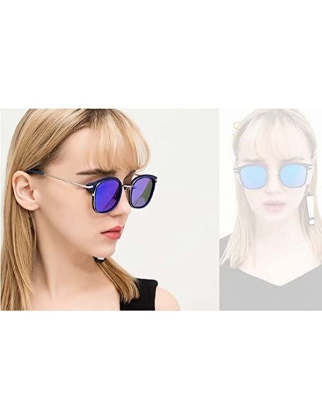 Butterfly Metal frame sunglasses fashion trend sunglasses personality colorful glasses - Blue Color - CF184YK934A $39.21