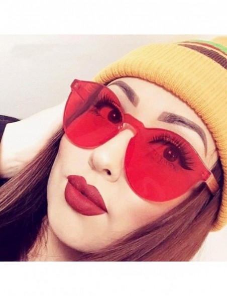 Cat Eye Fashion Women Clear Transparent Integrated UV Sunglasses Cat Eye Glasses - Yellow - C01840XDX2Z $6.08