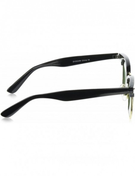 Rimless Half Frame Semi-Rimless Horn Rimmed Sunglasses - Classic - Black-gold / Smoke - CW11PM65739 $10.98
