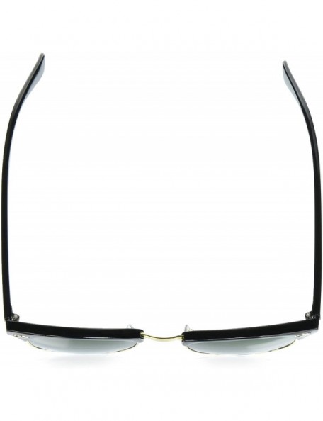 Rimless Half Frame Semi-Rimless Horn Rimmed Sunglasses - Classic - Black-gold / Smoke - CW11PM65739 $10.98