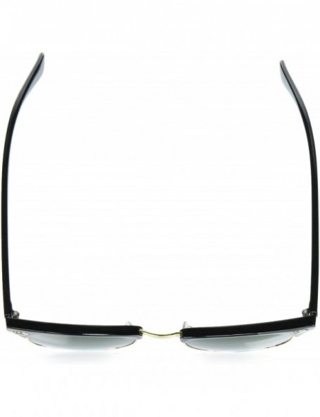 Rimless Half Frame Semi-Rimless Horn Rimmed Sunglasses - Classic - Black-gold / Smoke - CW11PM65739 $10.98