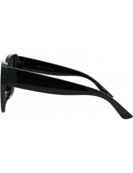 Oversized Womens Oversized Sunglasses Chic Square Trendy Fashion Shades UV 400 - Black (Black) - CL1975XI6GL $12.41