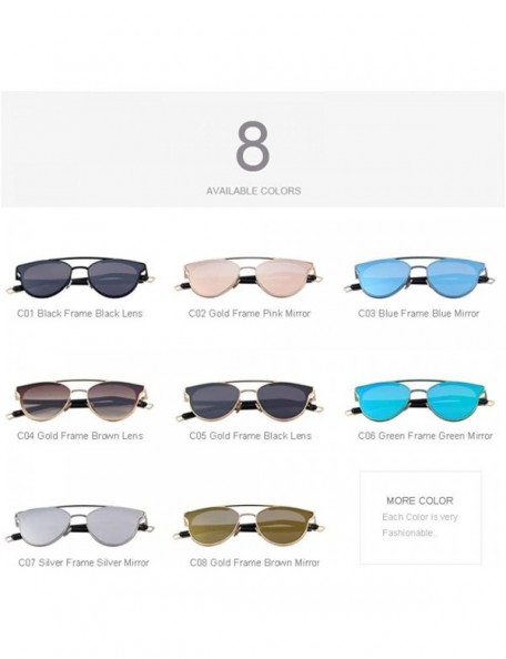 Cat Eye Women Fashion Cat Eye Sunglasses Classic Brand Designer Sunglasses C07 Silver - C02 Pink - CJ196R9CZU7 $16.88