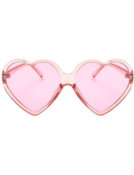 Sport Women Fashion Unisex Heart-shaped Shades Sunglasses Integrated UV - 1426pk - CL18RS5LDNW $10.15
