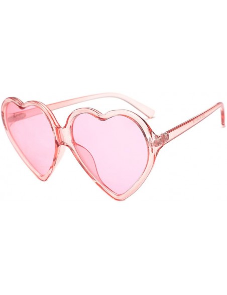 Sport Women Fashion Unisex Heart-shaped Shades Sunglasses Integrated UV - 1426pk - CL18RS5LDNW $10.15