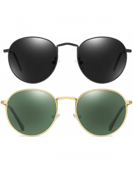 Rimless Trendy Small Round Polarized Sunglasses for Women Men Classic Reflective Lens Metal Frame Sun Glasses UV400 - C0194CE...