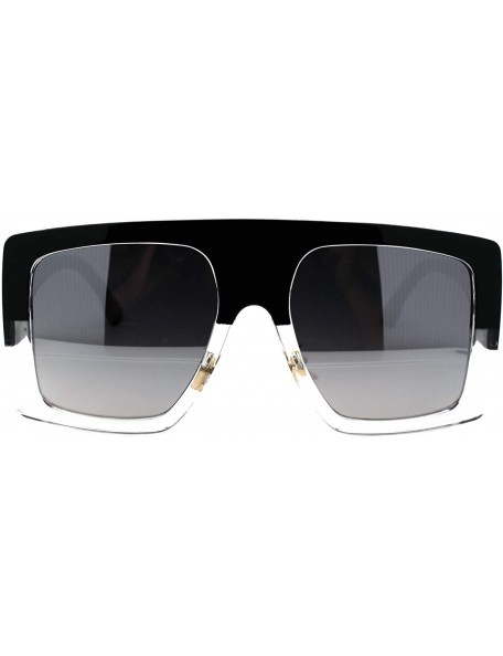Oversized Womens Super Oversized Square Sunglasses Modern Fashion Shades UV 400 - Black Clear (Silver Mirror) - C7194G7H8LN $...