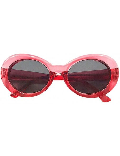 Square Retro Vintage Clout Goggles Unisex Sunglasses Rapper Oval Shades Grunge - 4195d - C818RS68Y5C $17.07