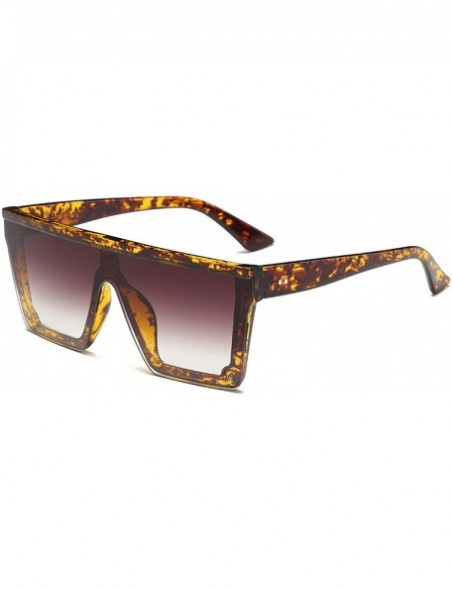 Round Oversize Square Frame Flat Top New Fashion Sunglasses Women Men Retro Sun Glasses Gafas Oculos De Sol - Black - CZ19854...