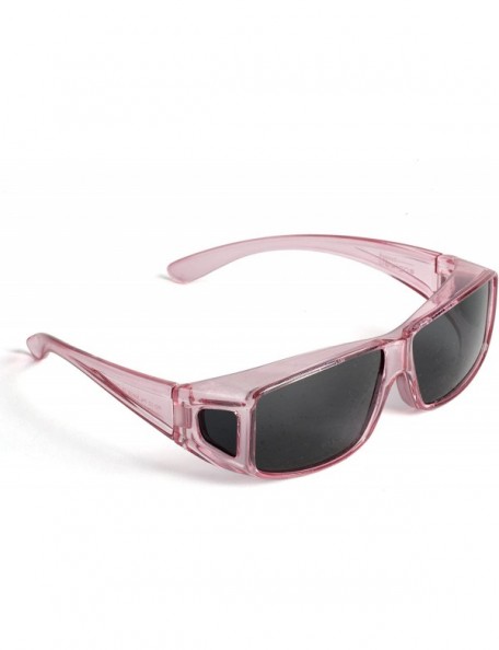 Rectangular Sunglasses Over Glasses - Polarized Fitover Sunglasses with 100% UV Protection for Men or Women - Style 2 - Pink ...