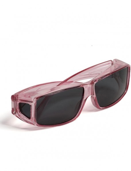 Rectangular Sunglasses Over Glasses - Polarized Fitover Sunglasses with 100% UV Protection for Men or Women - Style 2 - Pink ...