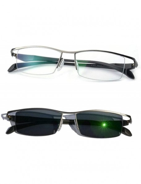 Square Fashion ultra light Metal Frame Sun Photochromic Lens Mens Business Half Rim Myopic Glasses - CV18T4THN53 $21.94
