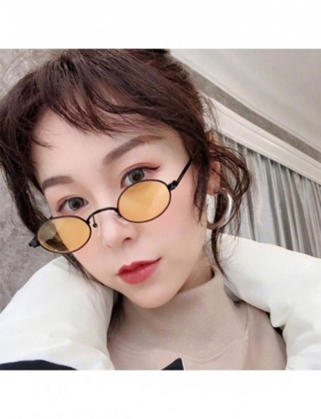 Round Fashion Round Retro Eye Classic Women Sunglasses Tinted Color Lens Small Metal Frame Hip Hop Sun Glasses - 6 - CS198ZW3...